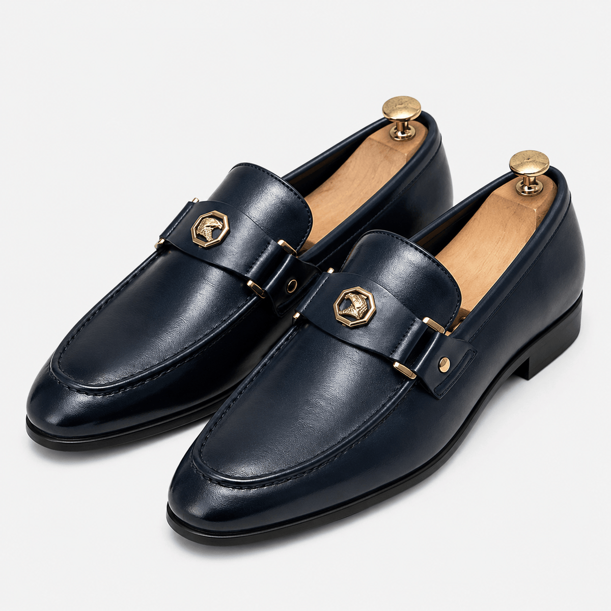 Ma boutique Men's Leather Loafers – Blue Casual Office Driving Slip-On Shoes