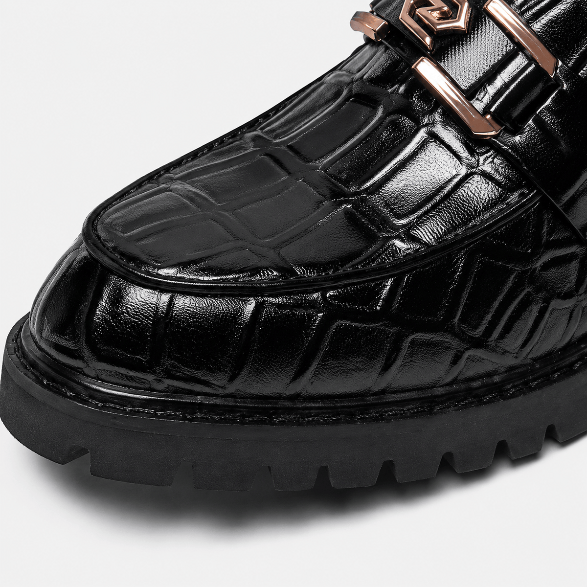 Ma boutique Men's Patent Leather Platform Loafers – Black Thick Sole Formal Business Wedding Shoes