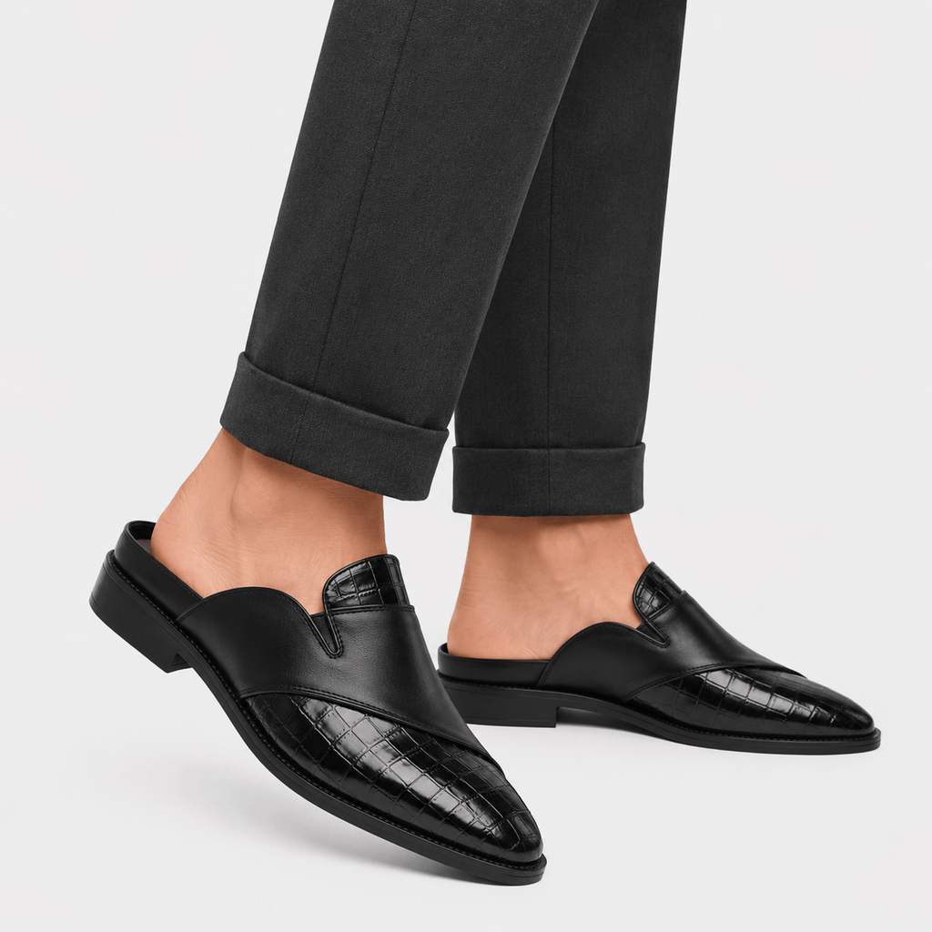 Ma boutique Mens Black Breathable Business Loafers – British Style Soft Sole Casual Slip-On
