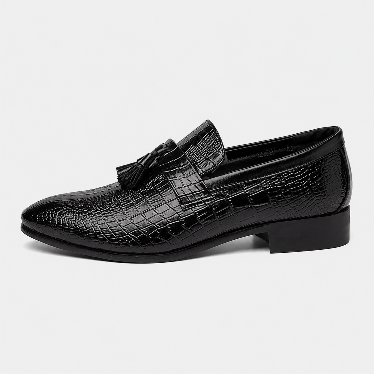 Ma boutique Mens Black Genuine Leather Tassel Loafers – Soft Casual Outdoor Driving Flat Shoes