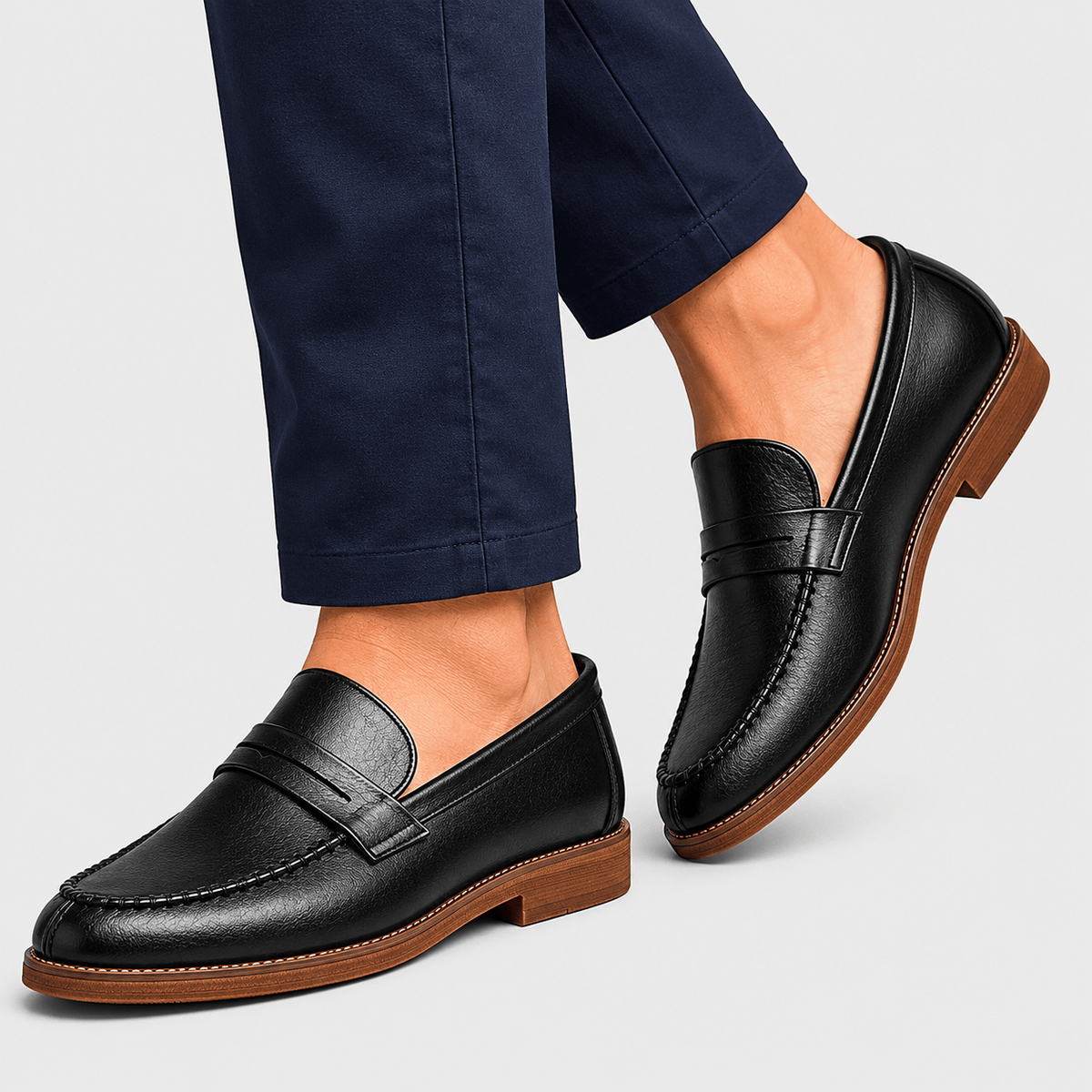 Ma boutique Mens Black Leather Oxford Loafers – Brand Business Dress Soft Flat Casual Shoes