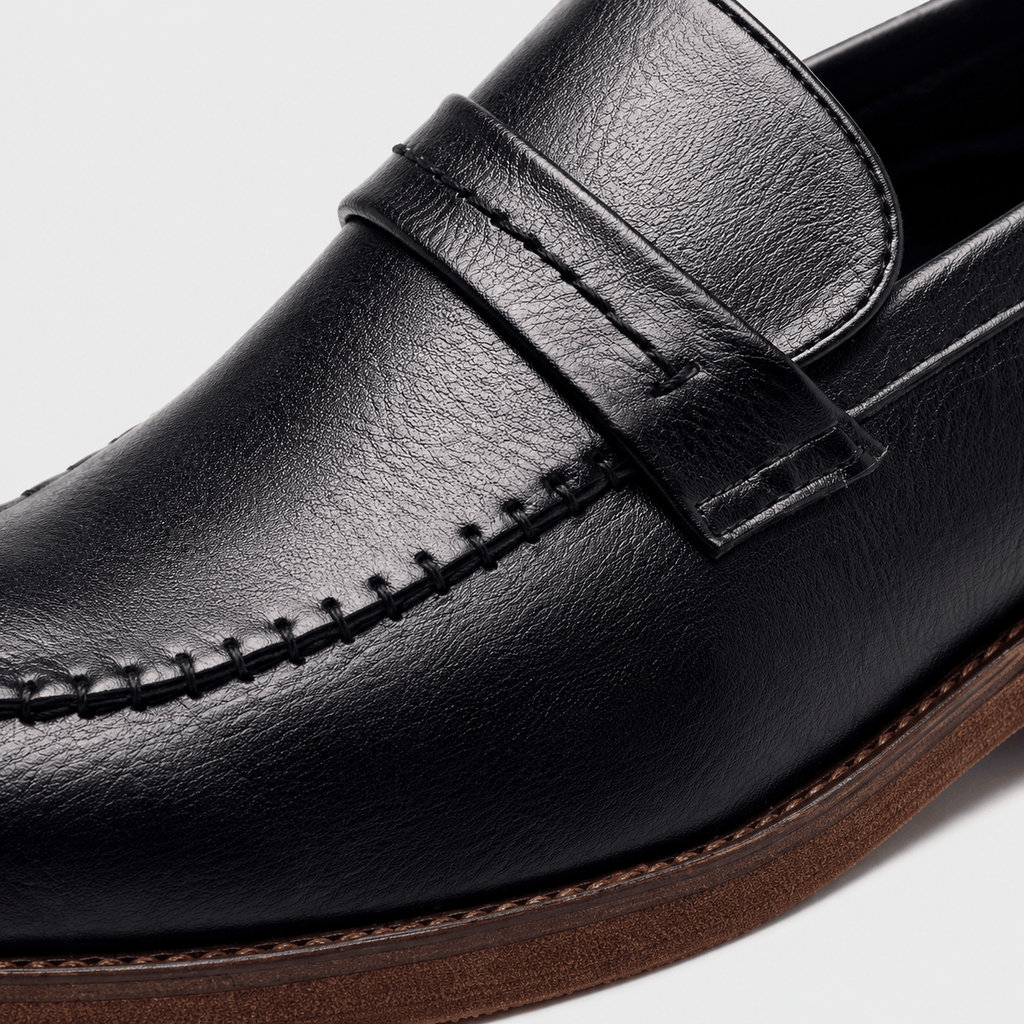 Ma boutique Mens Black Leather Oxford Loafers – Brand Business Dress Soft Flat Casual Shoes
