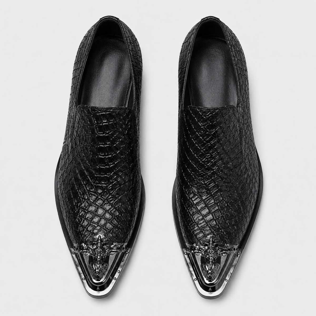 Ma boutique Mens Black Patent Leather Loafers – Italian Style Slip-On Brown Formal Dress Shoes