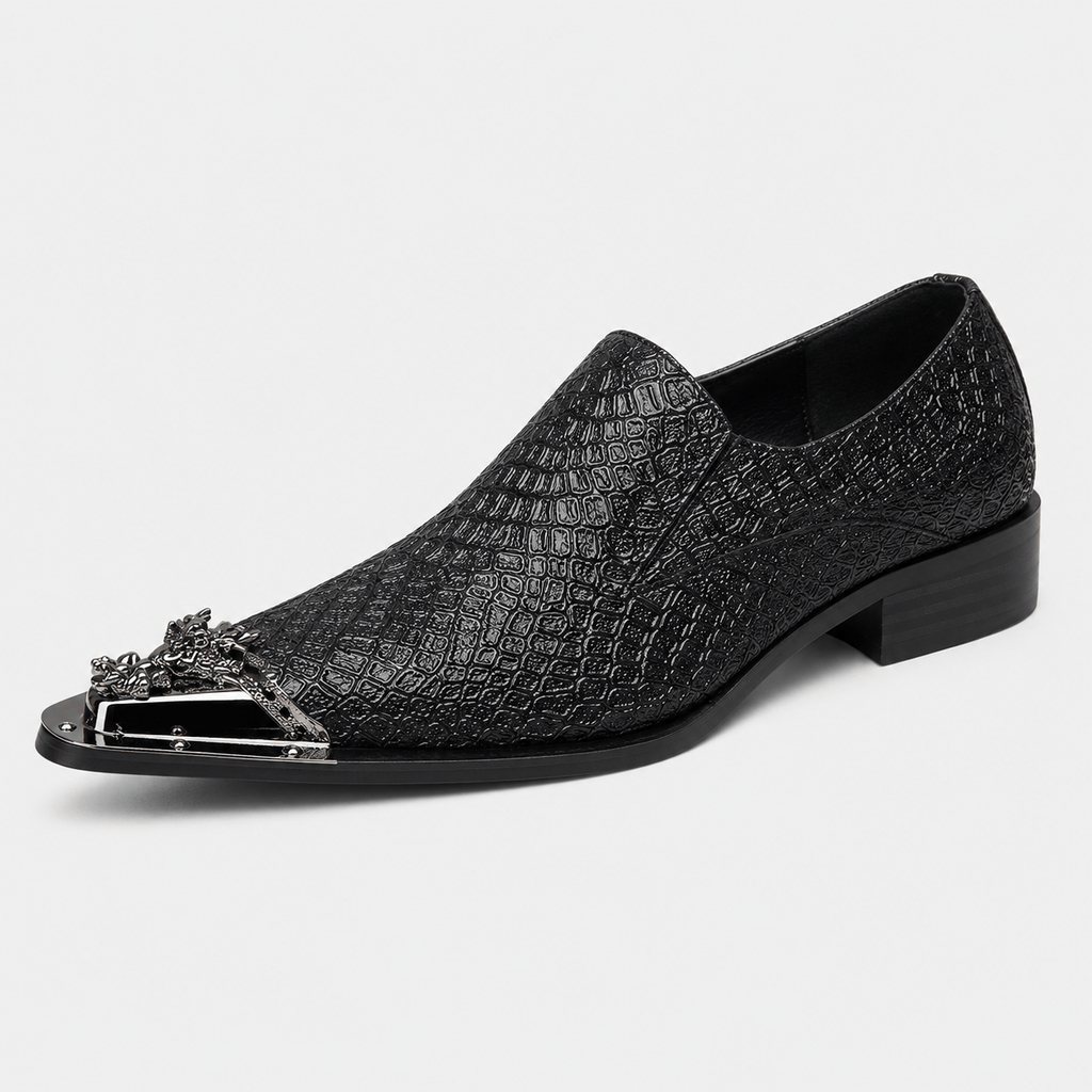 Ma boutique Mens Black Patent Leather Loafers – Italian Style Slip-On Brown Formal Dress Shoes