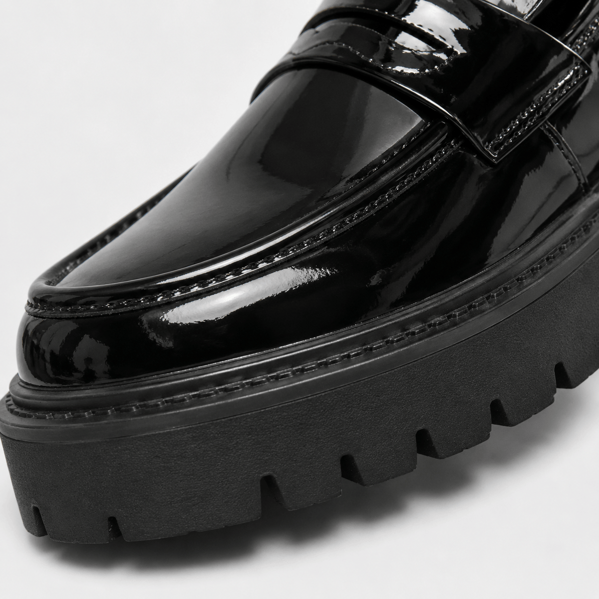 Ma boutique Mens Black Penny Loafers – Thick Sole Slip-On Formal Party Dress Shoes