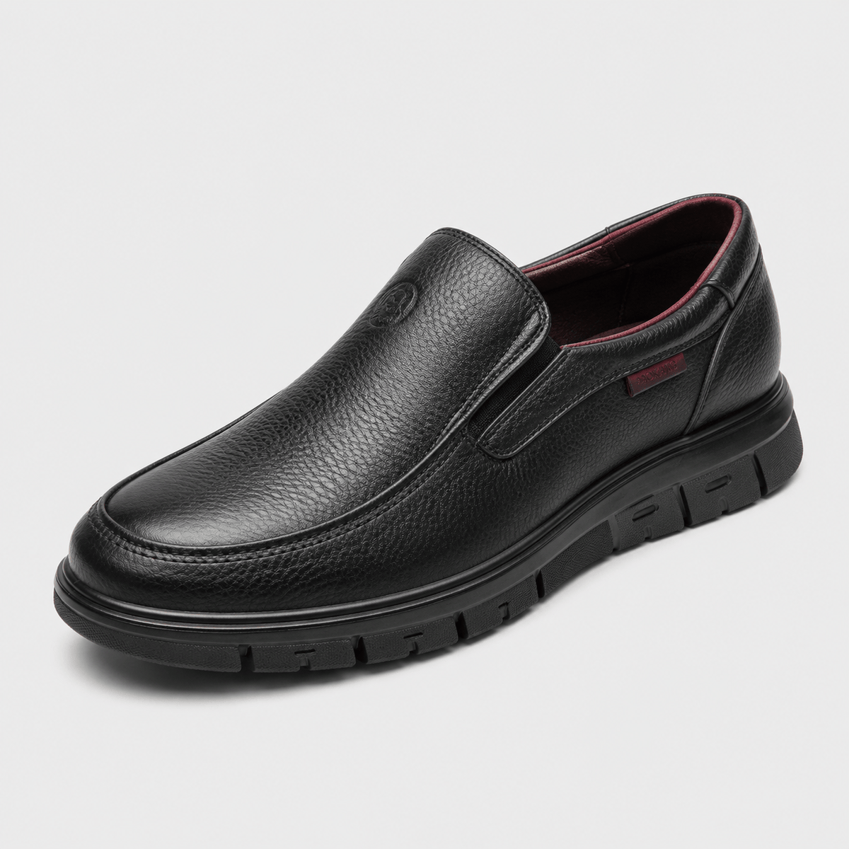 Ma boutique Mens Black Soft Sole Leather Loafers – Lightweight Casual Flat Outdoor Walking Shoes