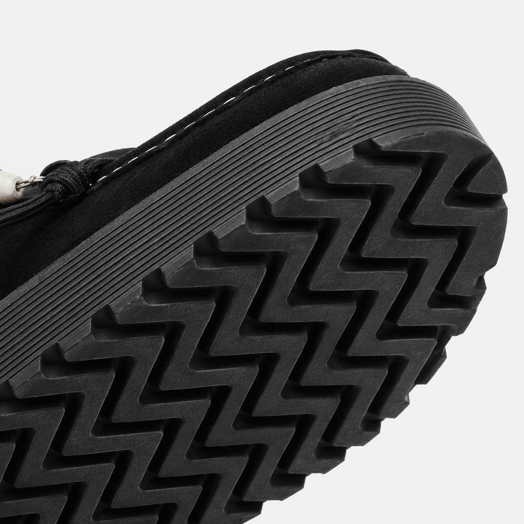 Ma boutique Mens Black Suede Leather Platform Loafers – Designer Comfortable Casual Slip-On Shoes