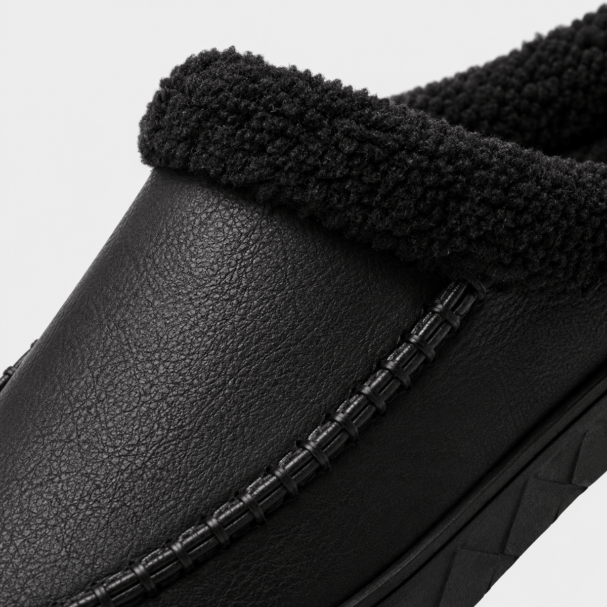 Ma boutique Mens Black Winter Plush Warm Slippers – Soft Sole Indoor Bedroom Comfort Cotton Slides