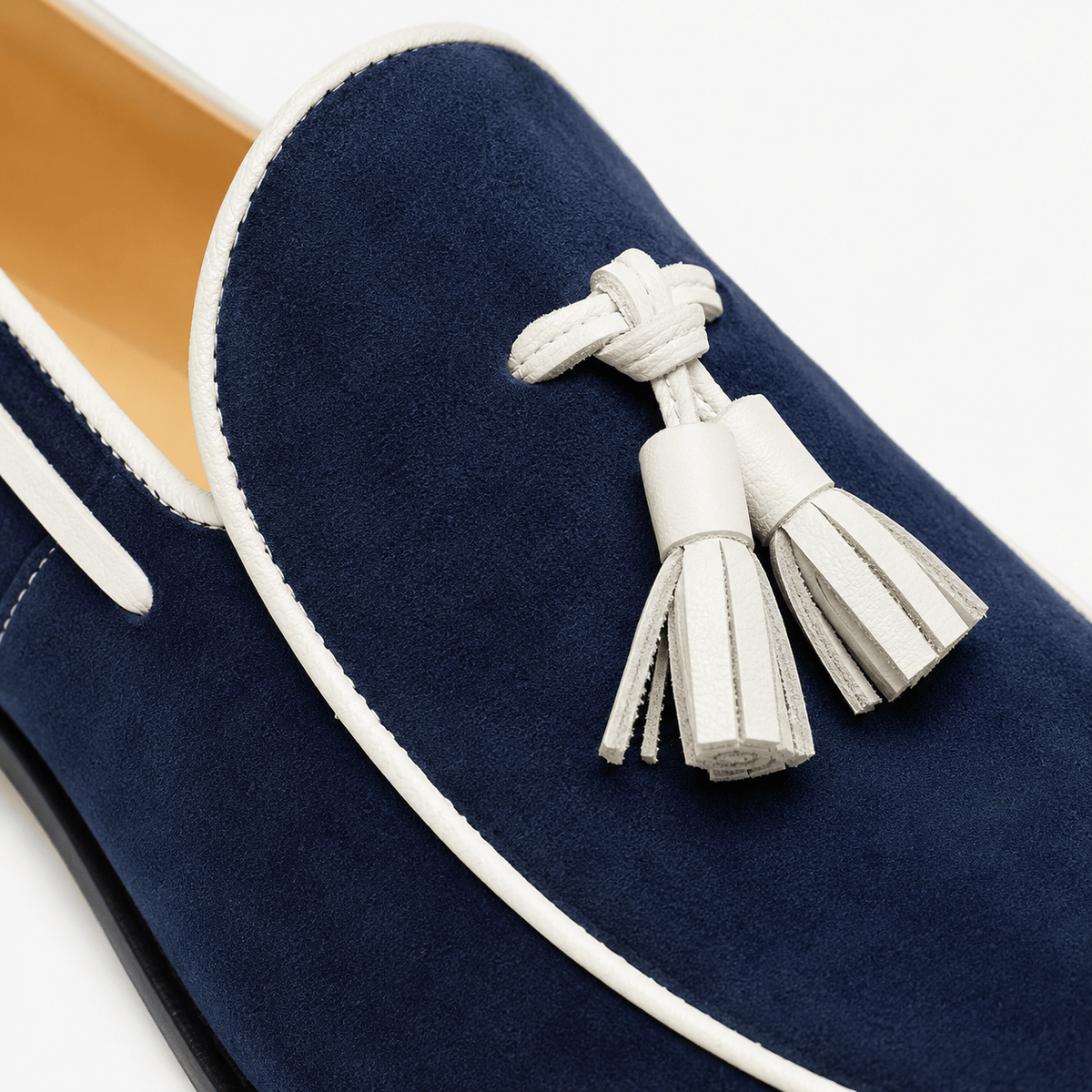 Ma boutique Mens Blue Suede Tassel Loafers – Casual Daily Office Slip-On Shoes