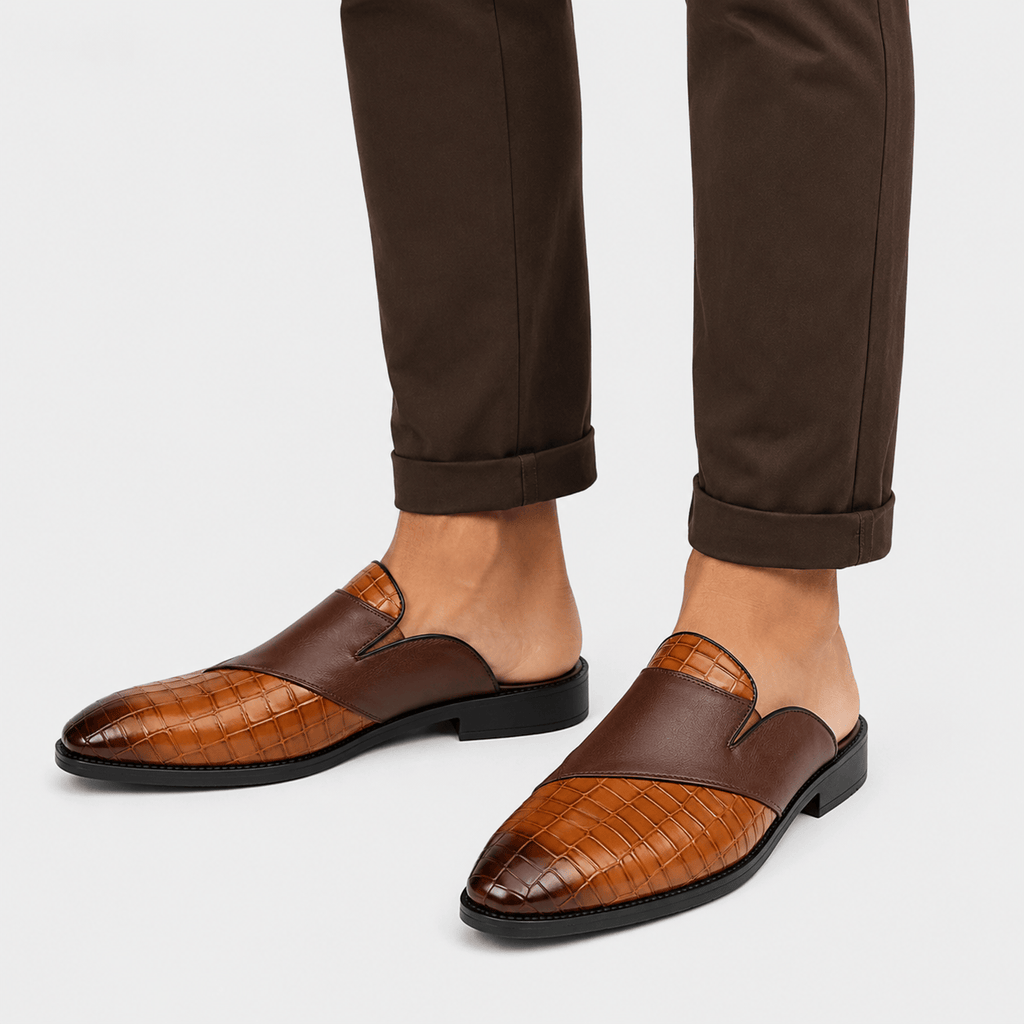 Ma boutique Mens Brown Breathable Business Loafers – British Style Soft Sole Casual Slip-On