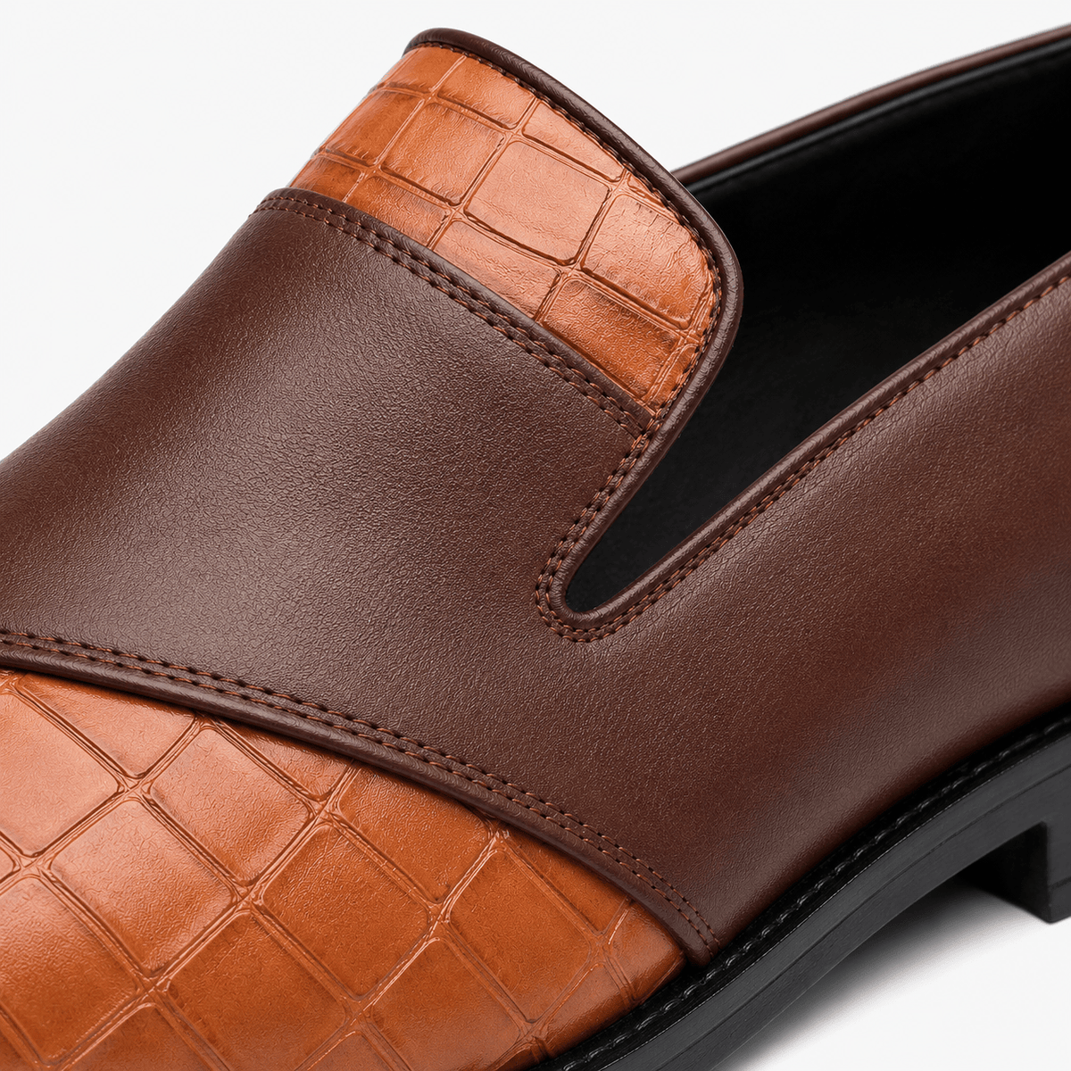 Ma boutique Mens Brown Breathable Leather Loafers – Classic Casual Dress Slip-On Shoes