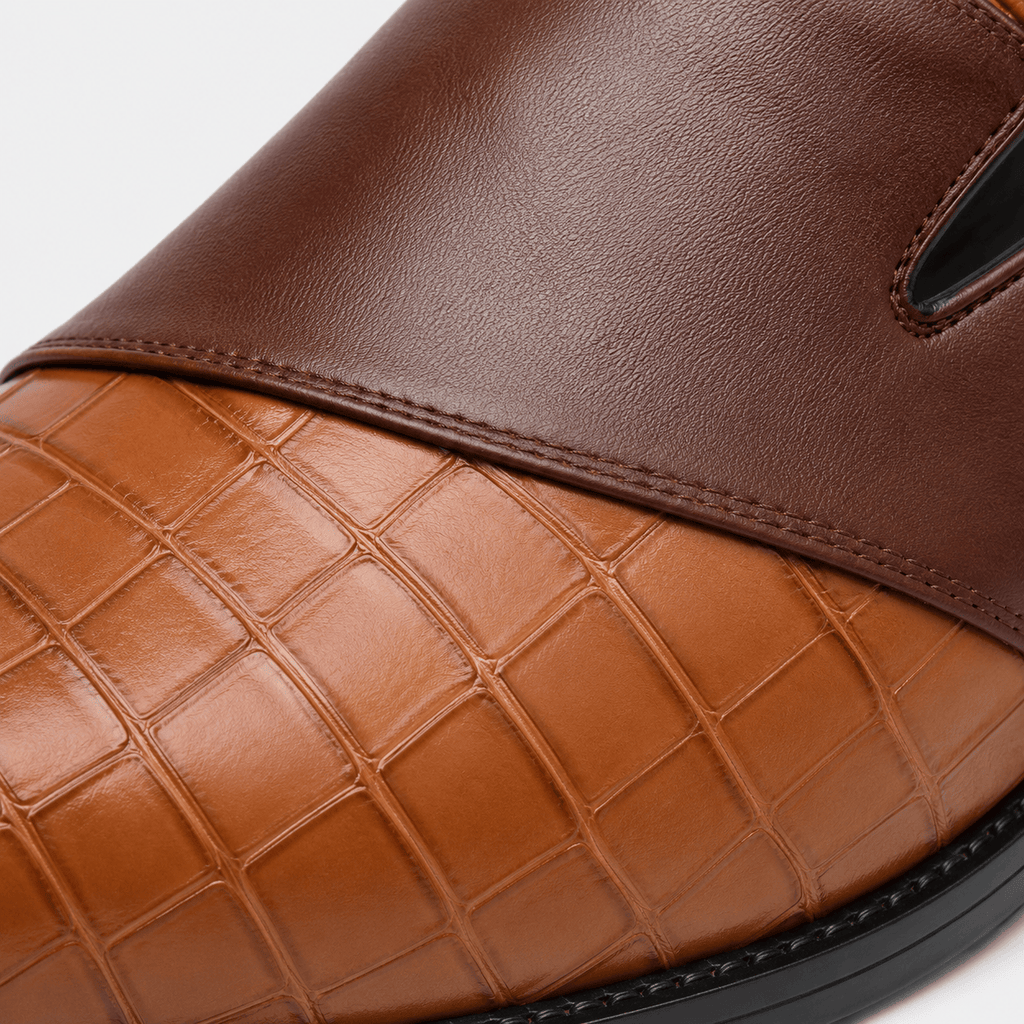 Ma boutique Mens Brown Breathable Leather Loafers – Classic Casual Dress Slip-On Shoes