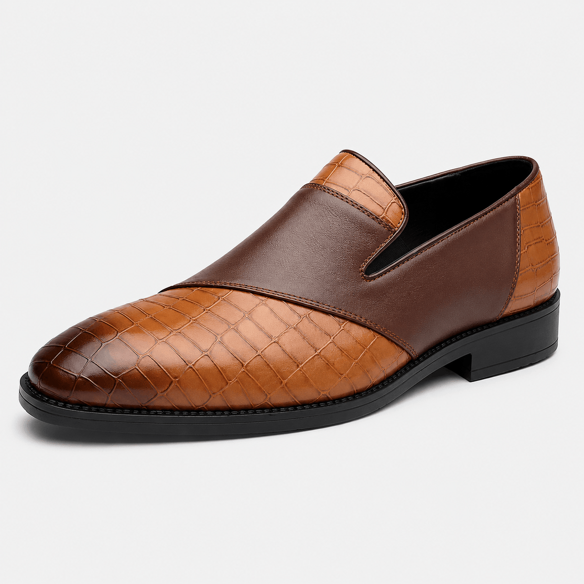 Ma boutique Mens Brown Breathable Leather Loafers – Classic Casual Dress Slip-On Shoes