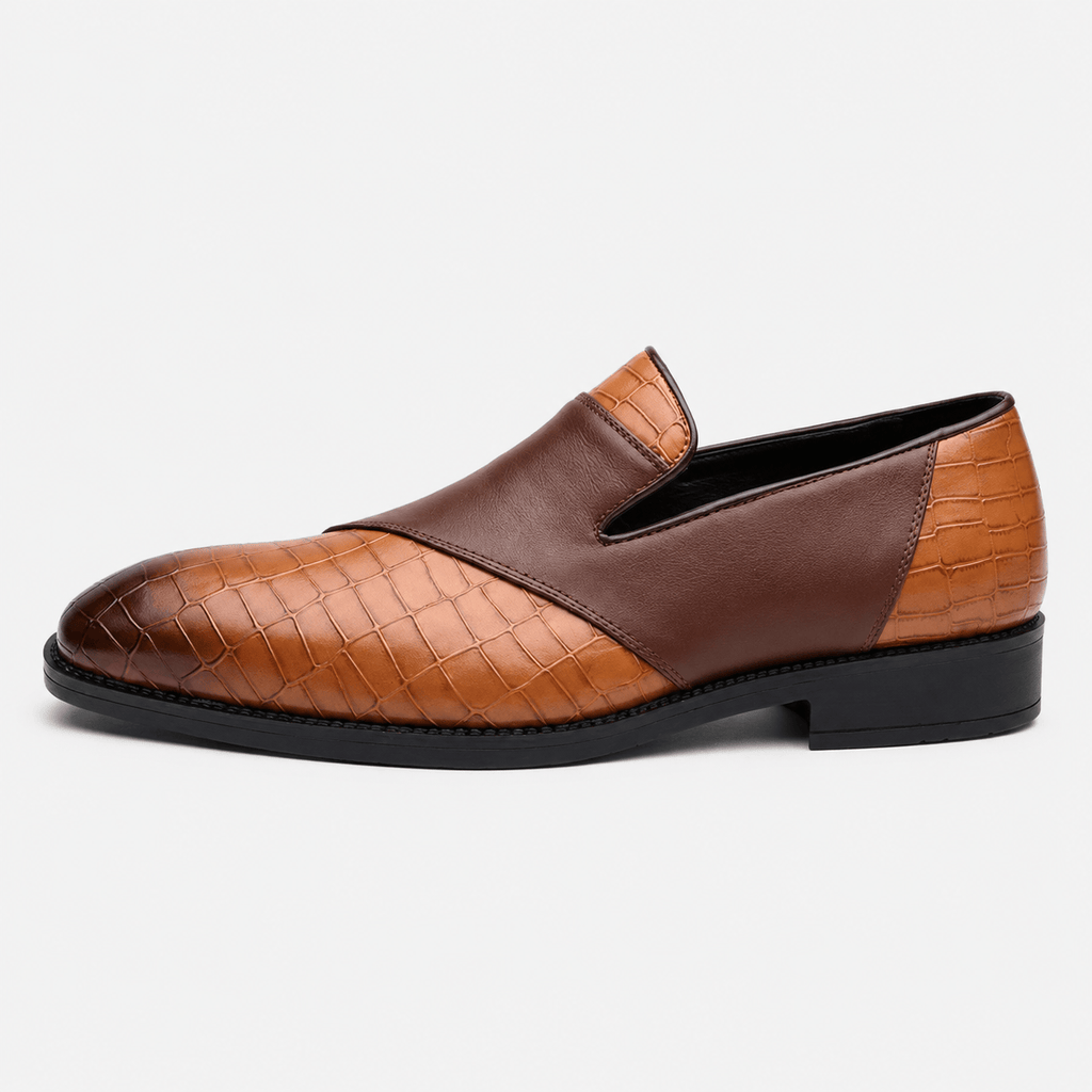 Ma boutique Mens Brown Breathable Leather Loafers – Classic Casual Dress Slip-On Shoes