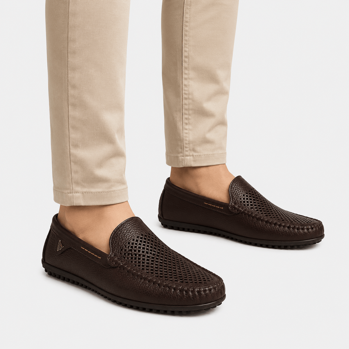 Ma boutique Mens Brown Genuine Leather Loafers – Luxury Business Formal Casual Driving Slip-On Shoes