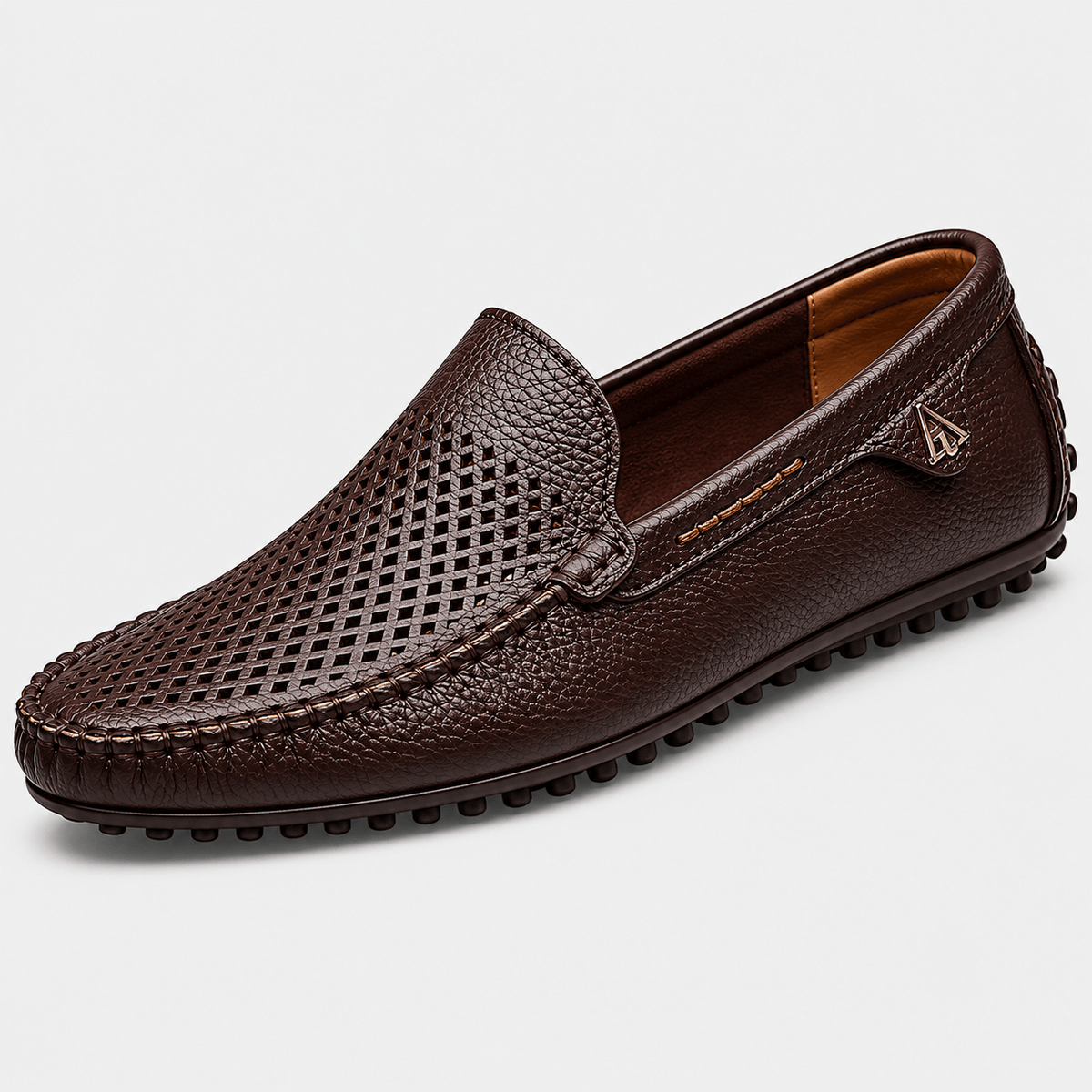 Ma boutique Mens Brown Genuine Leather Loafers – Luxury Business Formal Casual Driving Slip-On Shoes