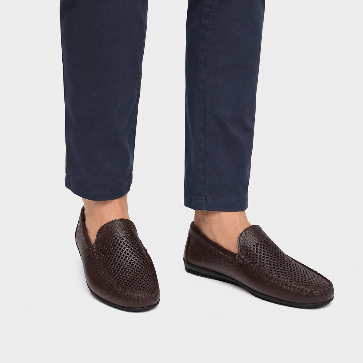 Ma boutique Mens Brown Genuine Leather Loafers – Luxury Business Formal Casual Driving Slip-On Shoes