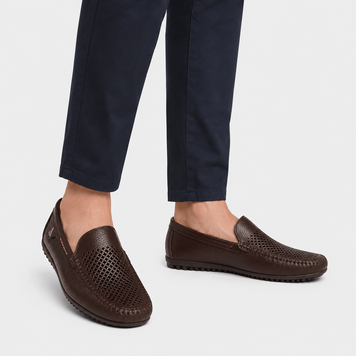Ma boutique Mens Brown Genuine Leather Loafers – Luxury Business Formal Casual Driving Slip-On Shoes