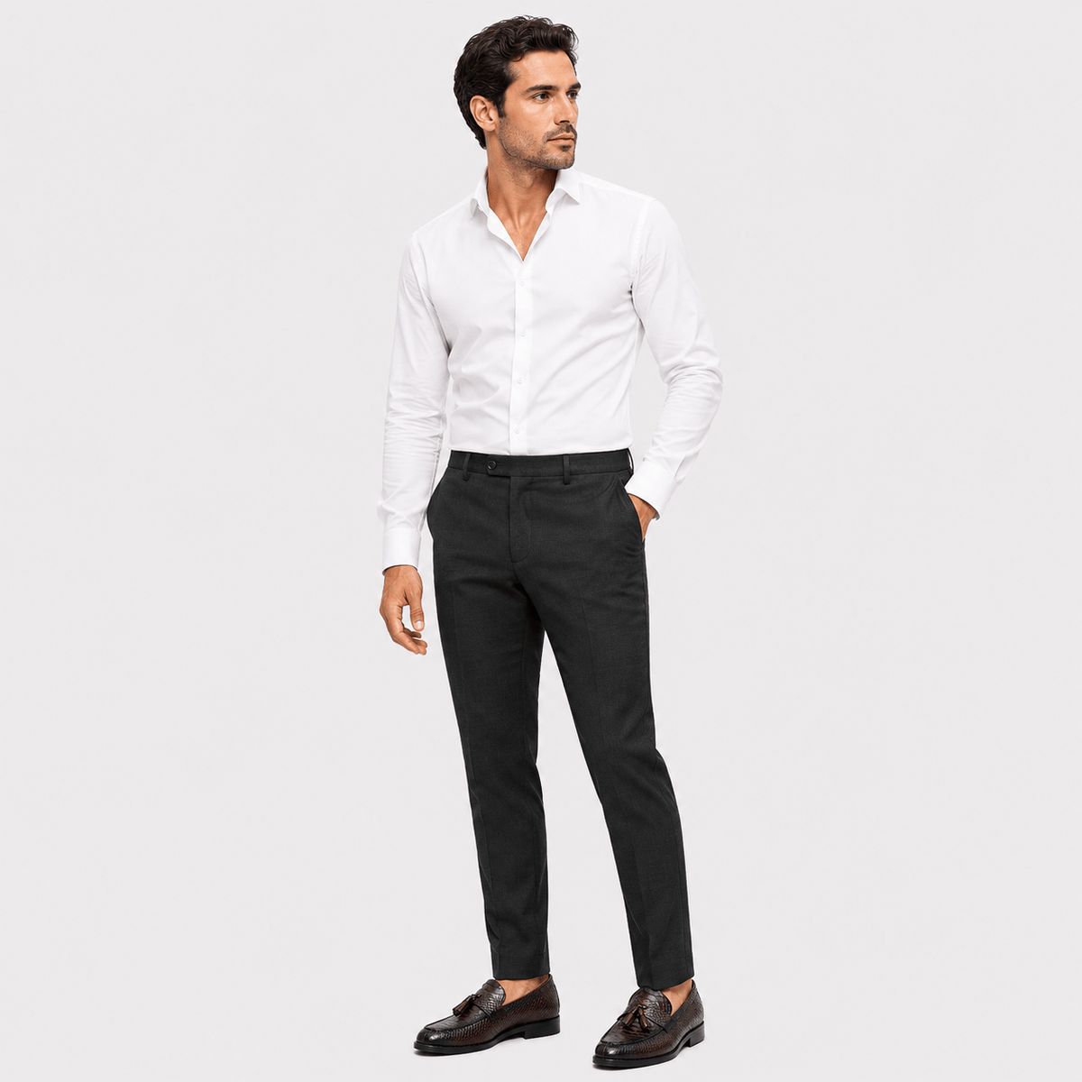 Ma boutique Mens Brown Genuine Leather Snake Print Tassel Loafers – Slip-On Wedding Office Dress Shoes