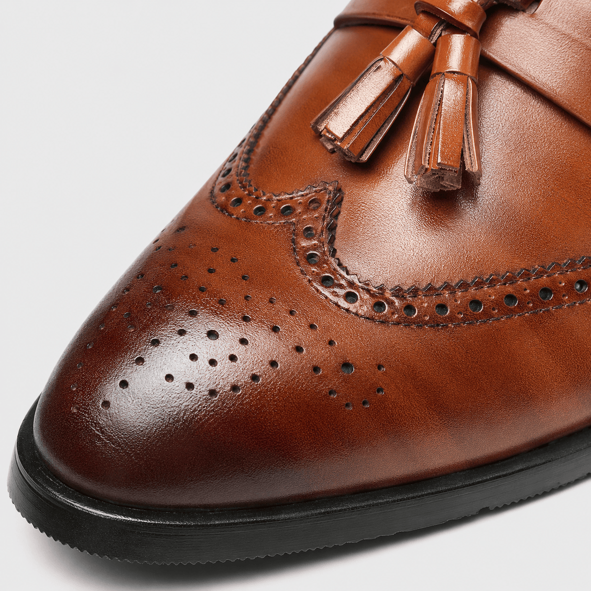 Ma boutique Mens Brown Leather Tassel Brogue Loafers – High Quality Smart Wedding Casual Shoes