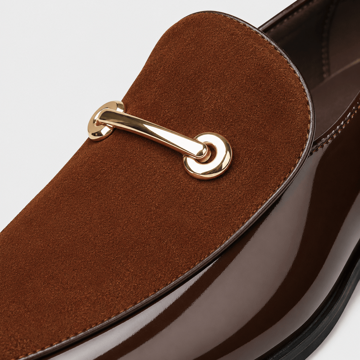 Ma boutique Mens Brown Patent Leather Loafers – Business Casual Slip-On Dress Shoes Big Size