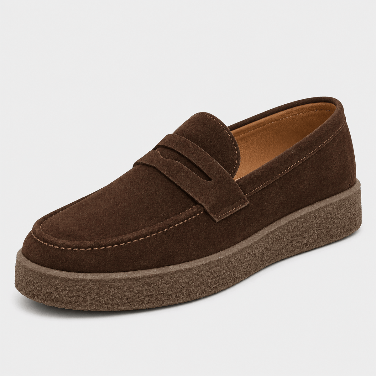 Ma boutique Mens Brown Platform Loafers – Lightweight Breathable Casual Slip-On Walking Shoes