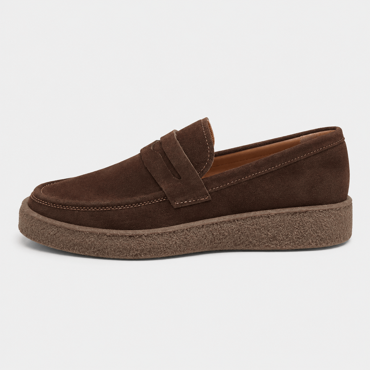 Ma boutique Mens Brown Platform Loafers – Lightweight Breathable Casual Slip-On Walking Shoes