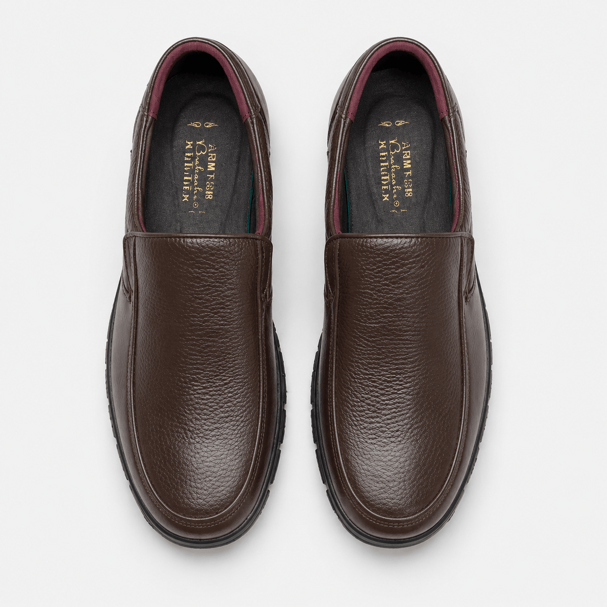 Ma boutique Mens Brown Soft Sole Leather Loafers – Lightweight Casual Flat Outdoor Walking Shoes