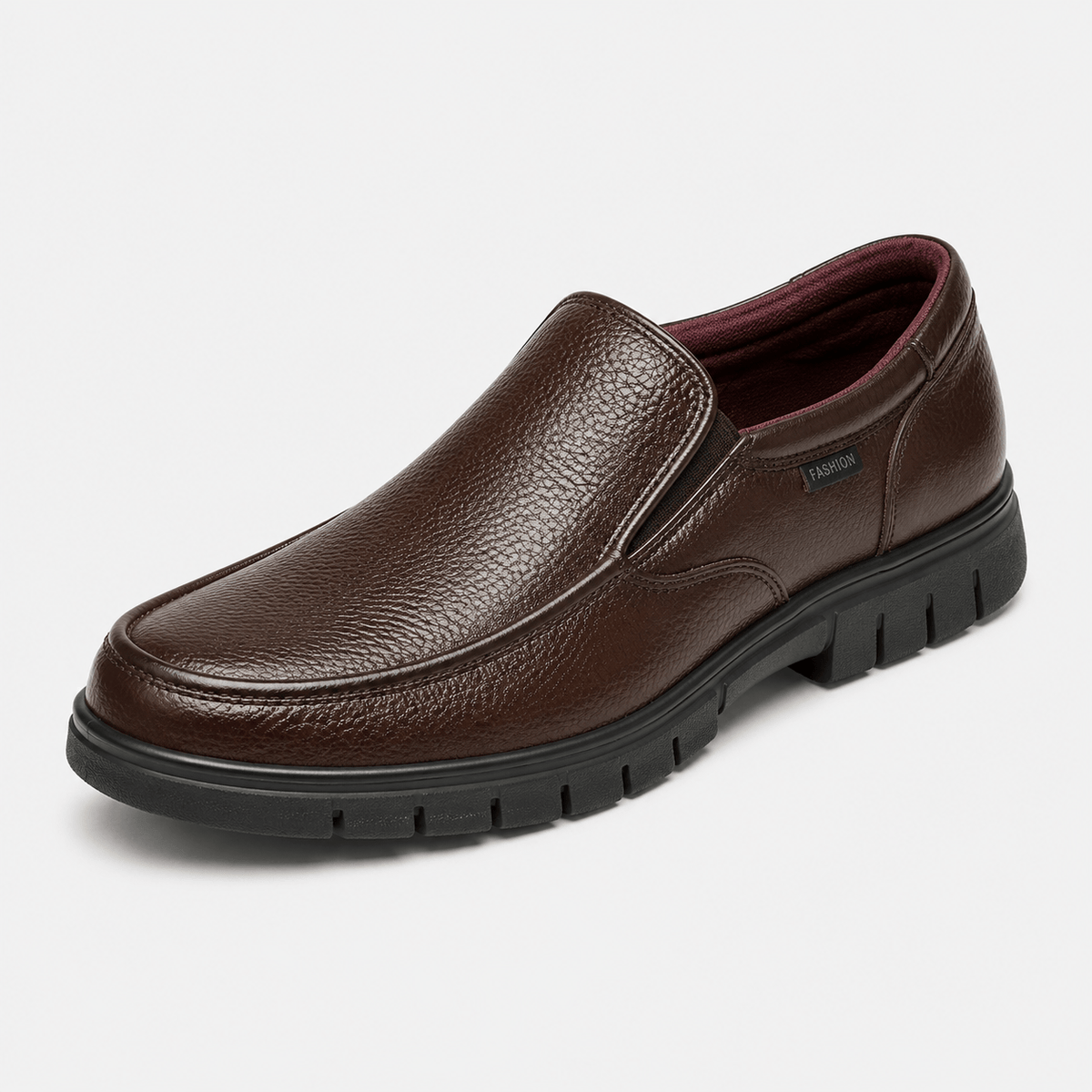 Ma boutique Mens Brown Soft Sole Leather Loafers – Lightweight Casual Flat Outdoor Walking Shoes