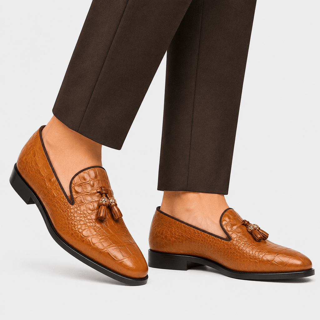 Ma boutique Mens Brown Tassel Loafers – Luxury Leather Casual Wedding Office Dress Shoes