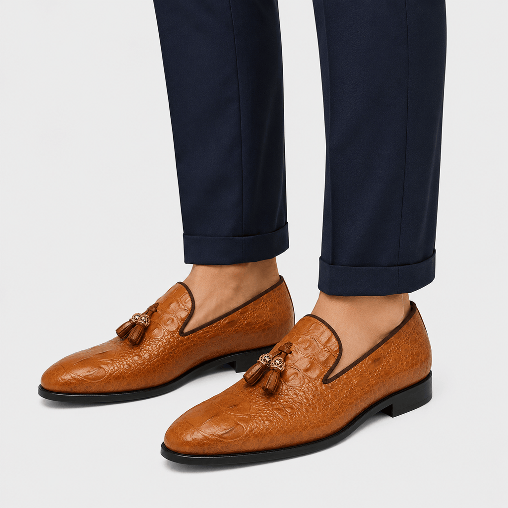 Ma boutique Mens Brown Tassel Loafers – Luxury Leather Casual Wedding Office Dress Shoes
