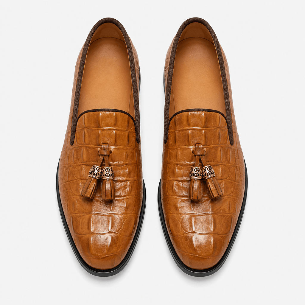 Ma boutique Mens Brown Tassel Loafers – Luxury Leather Casual Wedding Office Dress Shoes