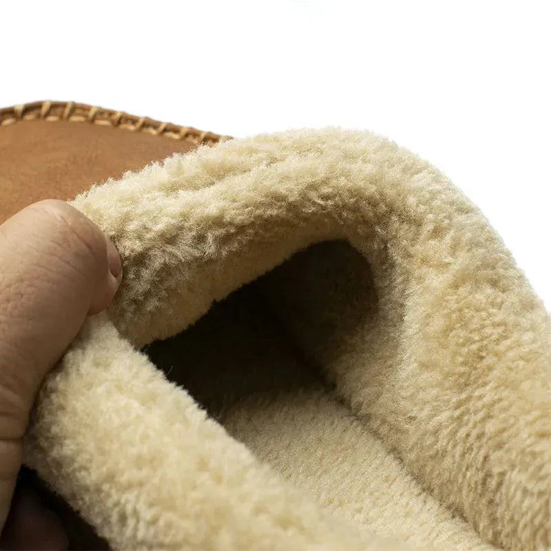 Ma boutique Mens Brown Winter Plush Warm Slippers – Soft Sole Indoor Bedroom Comfort Cotton Slides