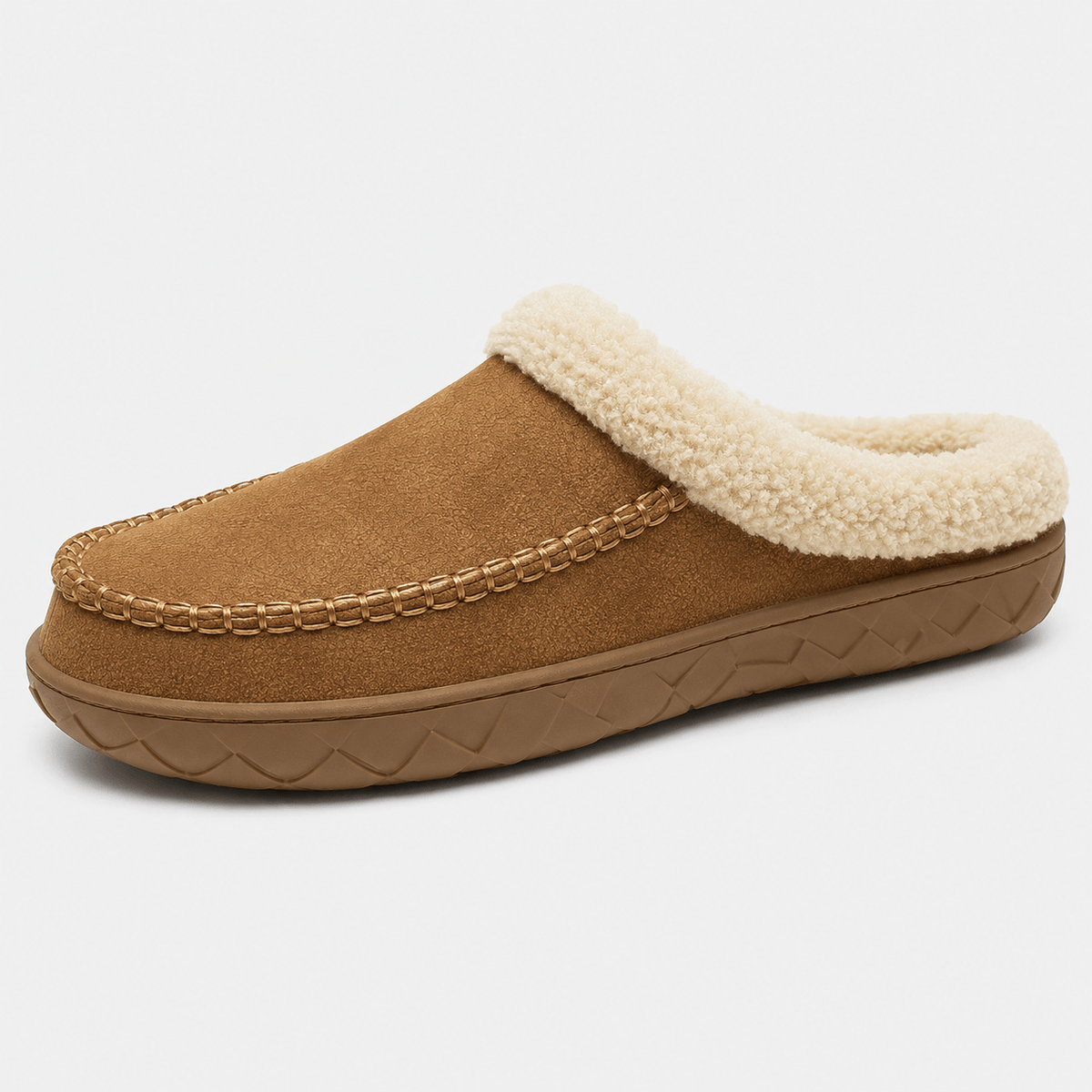 Ma boutique Mens Brown Winter Plush Warm Slippers – Soft Sole Indoor Bedroom Comfort Cotton Slides