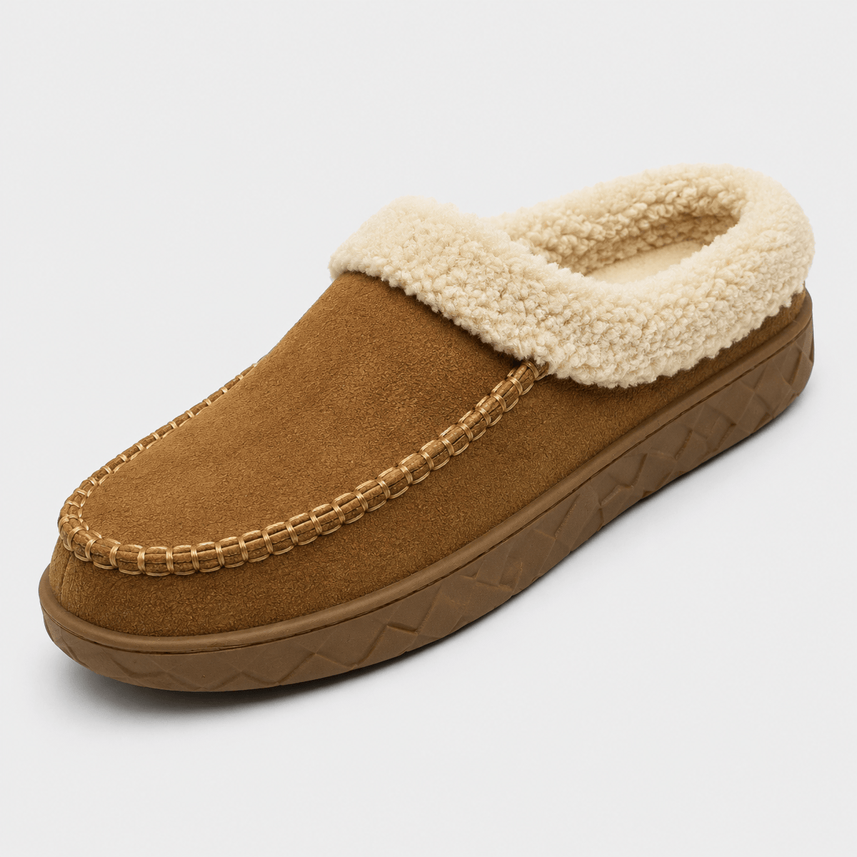Ma boutique Mens Brown Winter Plush Warm Slippers – Soft Sole Indoor Bedroom Comfort Cotton Slides