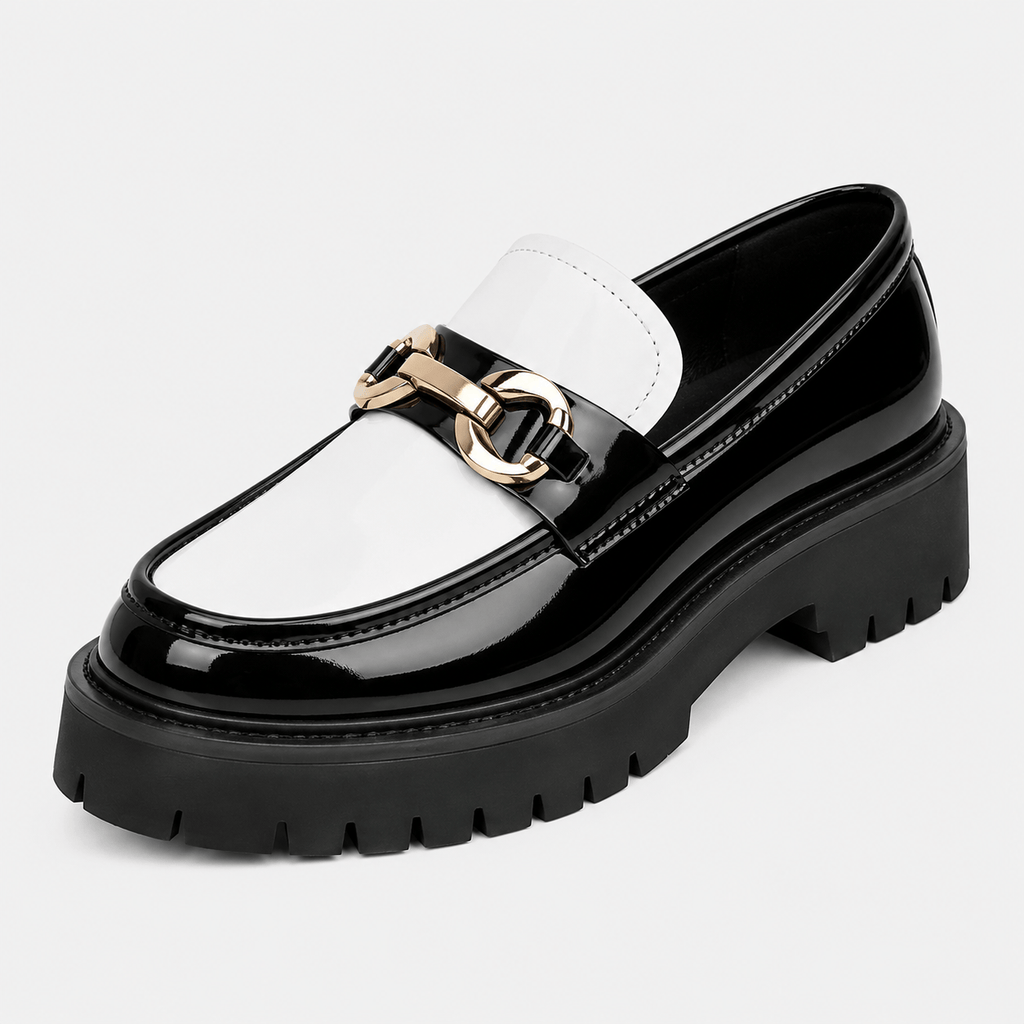 Ma boutique Mens Classic Penny Loafers – Metal Buckle Thick Sole Formal Business Shoes