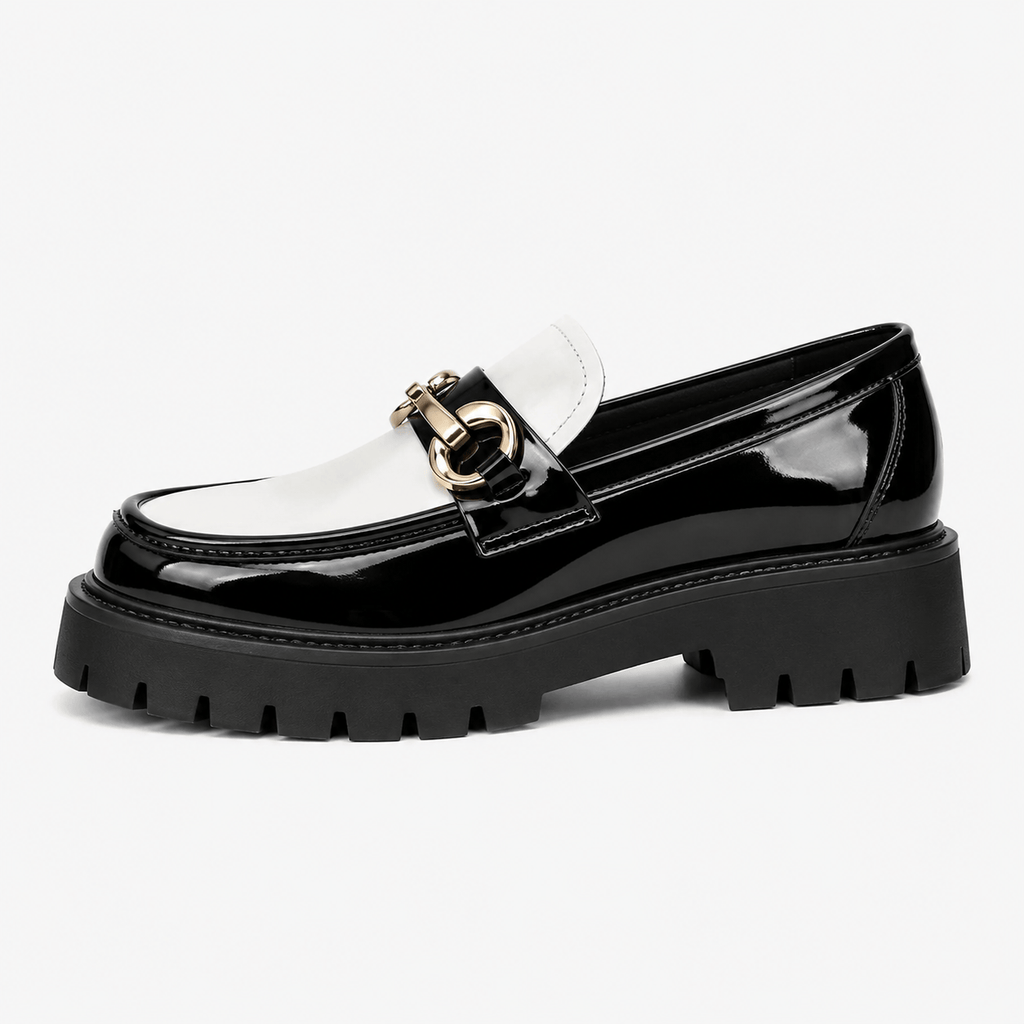 Ma boutique Mens Classic Penny Loafers – Metal Buckle Thick Sole Formal Business Shoes