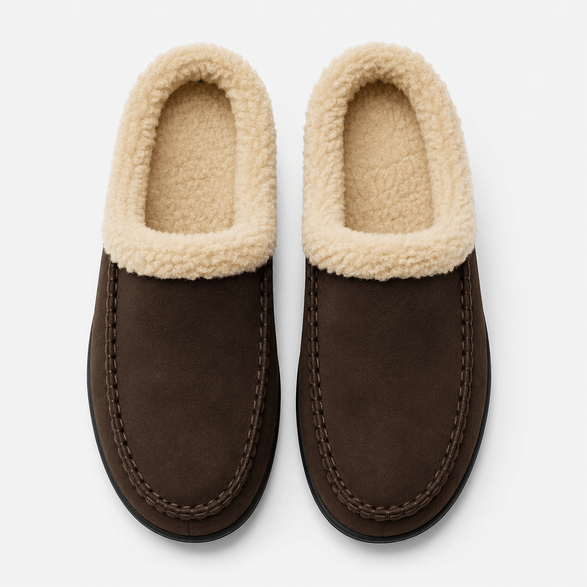 Ma boutique Mens Coffee Winter Plush Warm Slippers – Soft Sole Indoor Bedroom Comfort Cotton Slides
