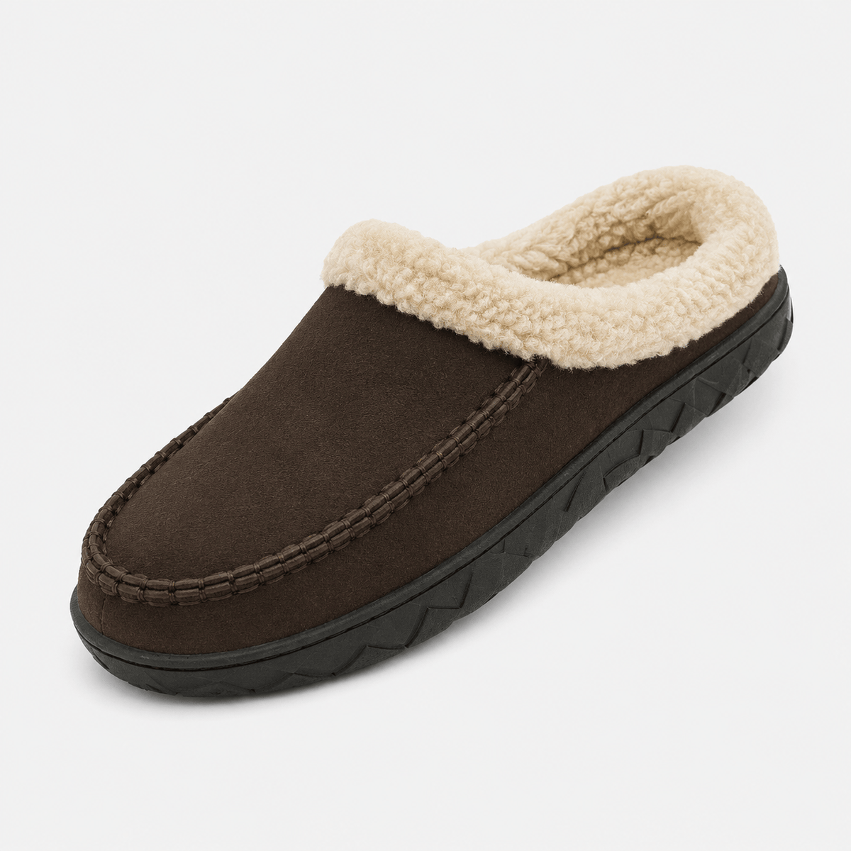 Ma boutique Mens Coffee Winter Plush Warm Slippers – Soft Sole Indoor Bedroom Comfort Cotton Slides