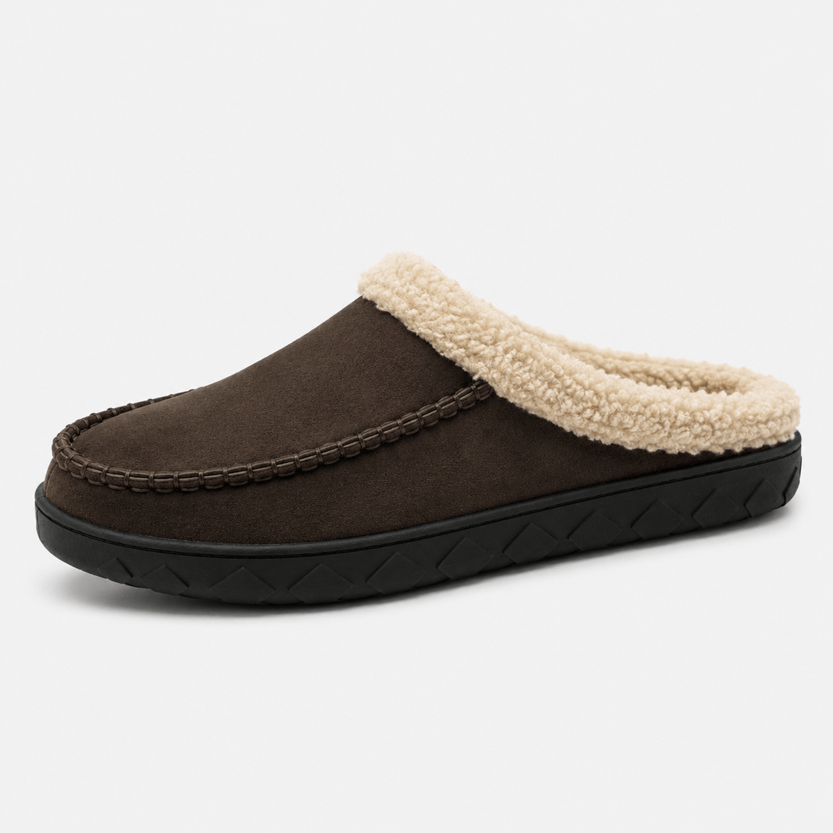 Ma boutique Mens Coffee Winter Plush Warm Slippers – Soft Sole Indoor Bedroom Comfort Cotton Slides