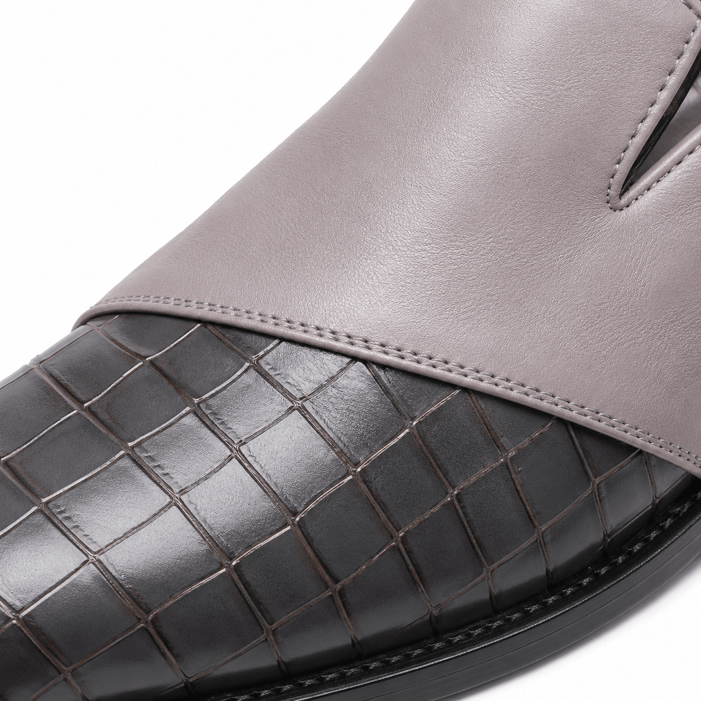 Ma boutique Mens Grey Breathable Business Loafers – British Style Soft Sole Casual Slip-On