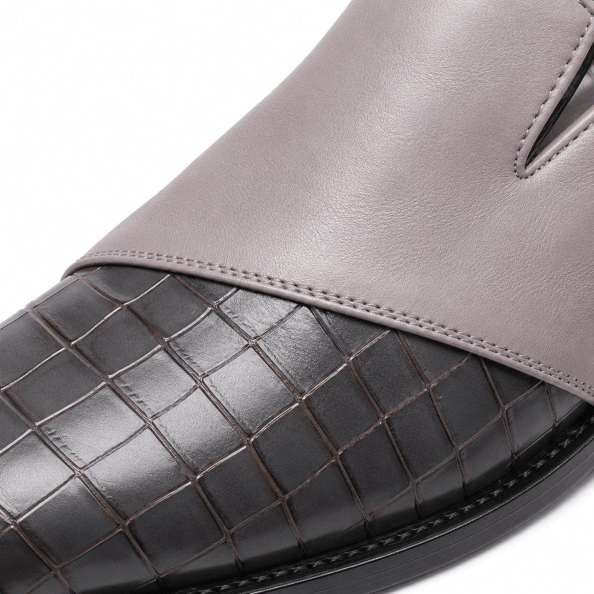Ma boutique Mens Grey Breathable Business Loafers – British Style Soft Sole Casual Slip-On