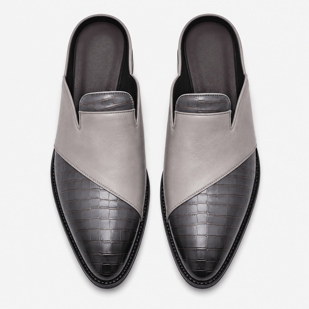 Ma boutique Mens Grey Breathable Business Loafers – British Style Soft Sole Casual Slip-On