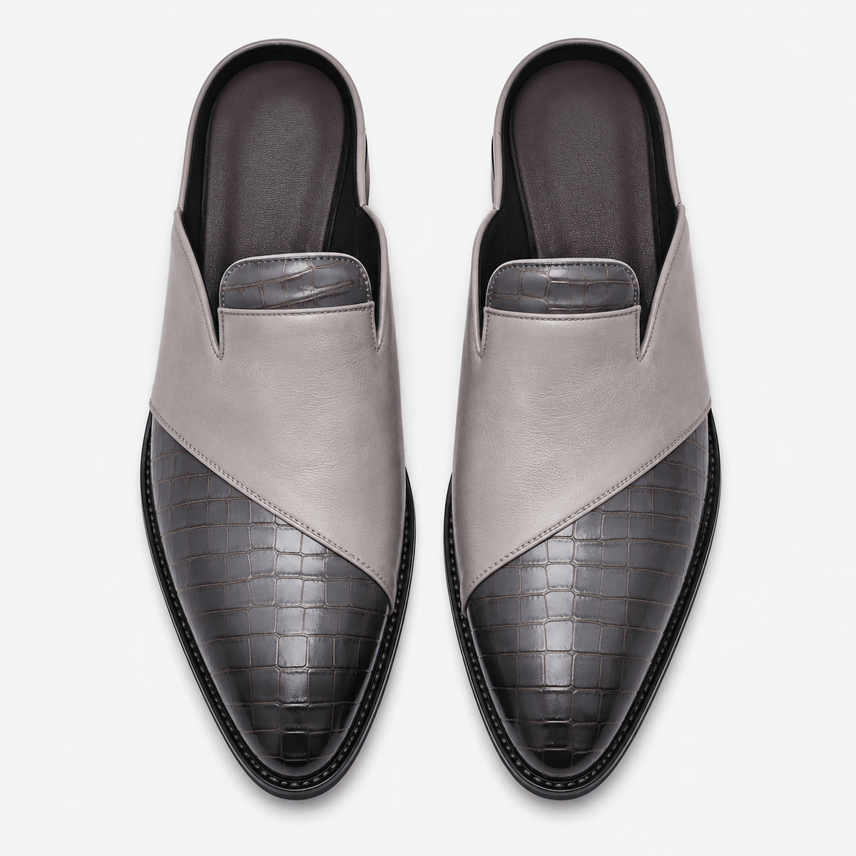Ma boutique Mens Grey Breathable Business Loafers – British Style Soft Sole Casual Slip-On