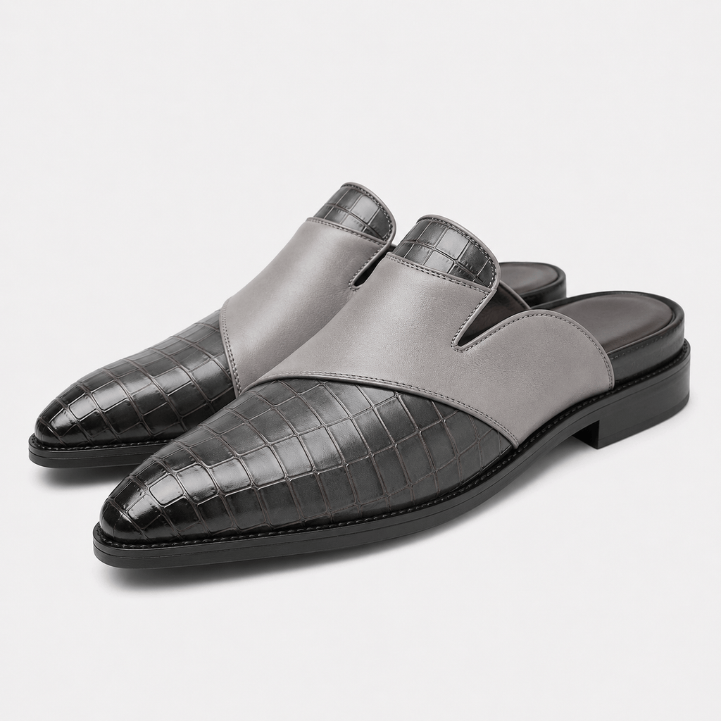 Ma boutique Mens Grey Breathable Business Loafers – British Style Soft Sole Casual Slip-On