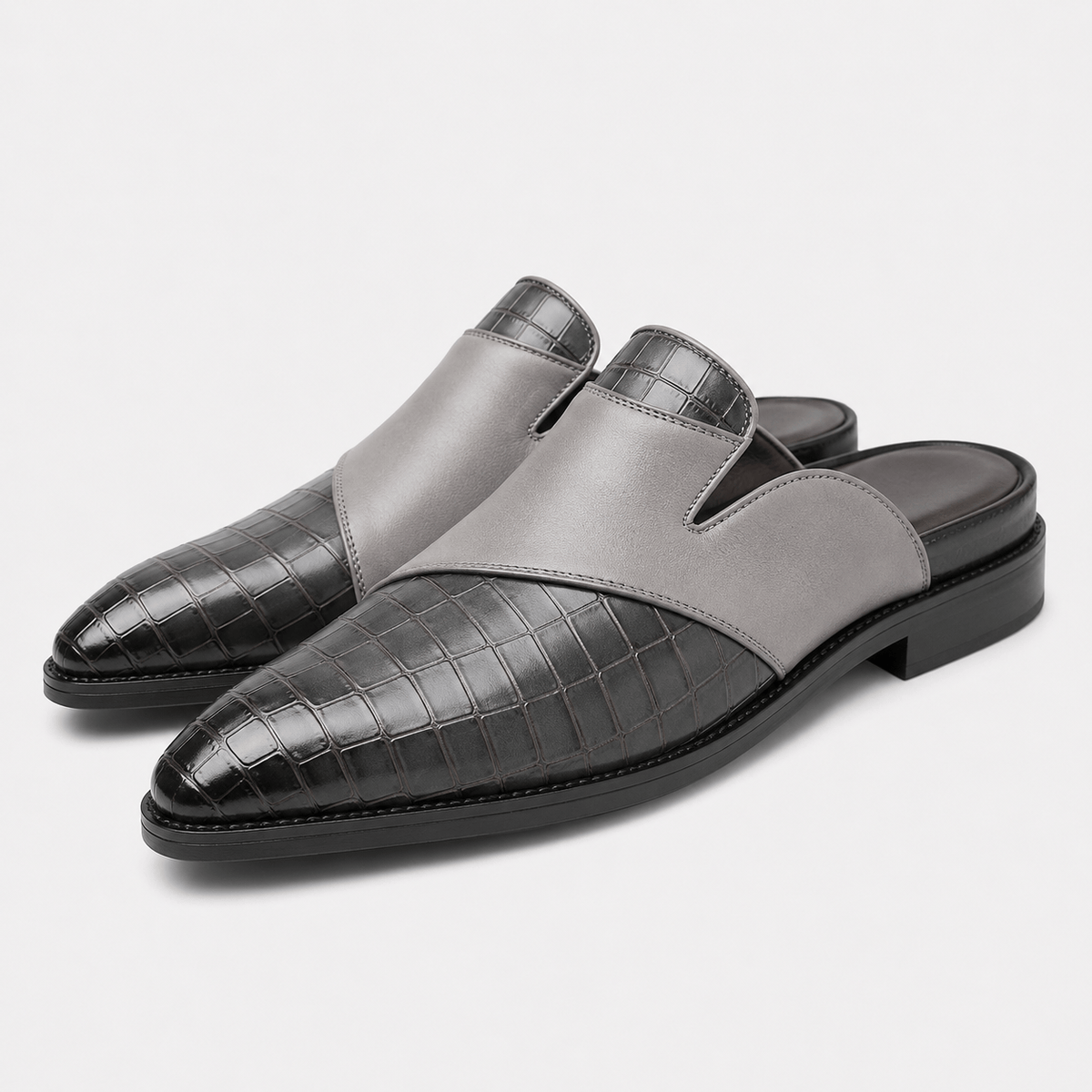 Ma boutique Mens Grey Breathable Business Loafers – British Style Soft Sole Casual Slip-On