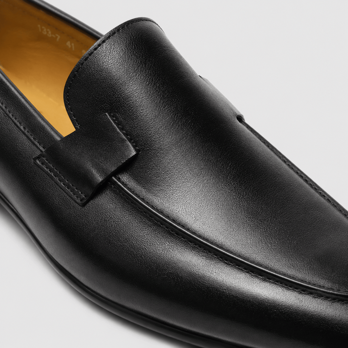 Ma boutique Mens Handmade Leather Loafers – Designer Black Business Casual Dress Shoes