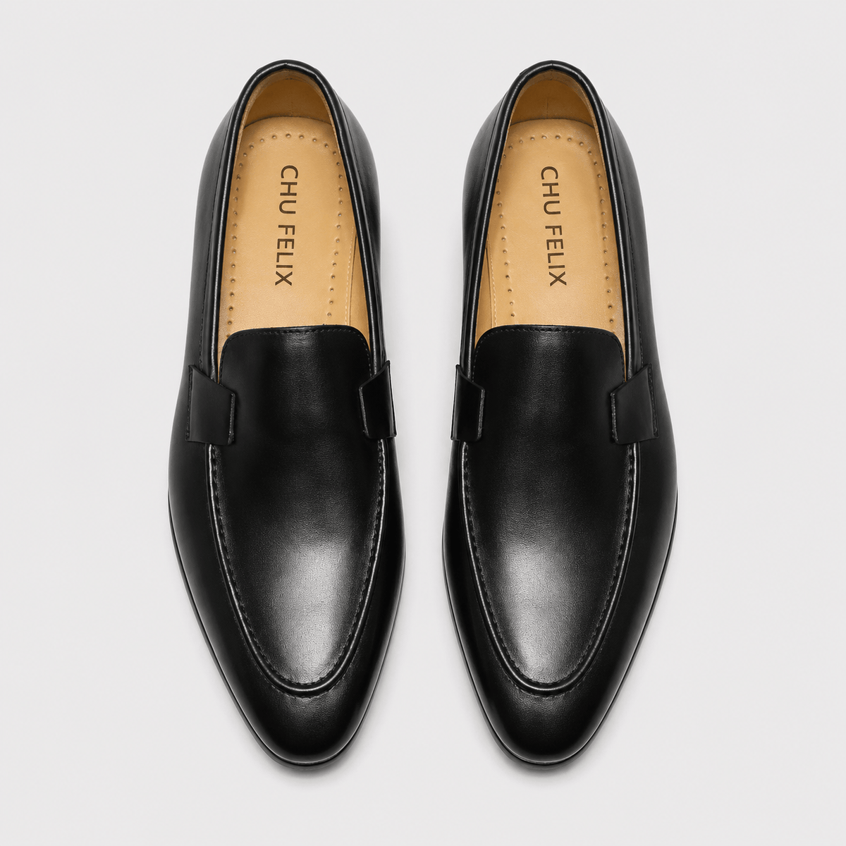 Ma boutique Mens Handmade Leather Loafers – Designer Black Business Casual Dress Shoes
