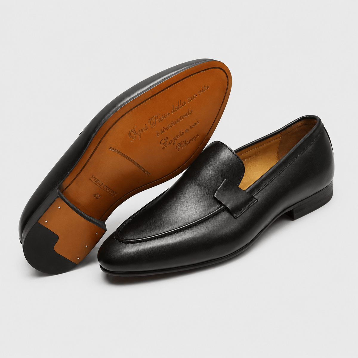 Ma boutique Mens Handmade Leather Loafers – Designer Black Business Casual Dress Shoes