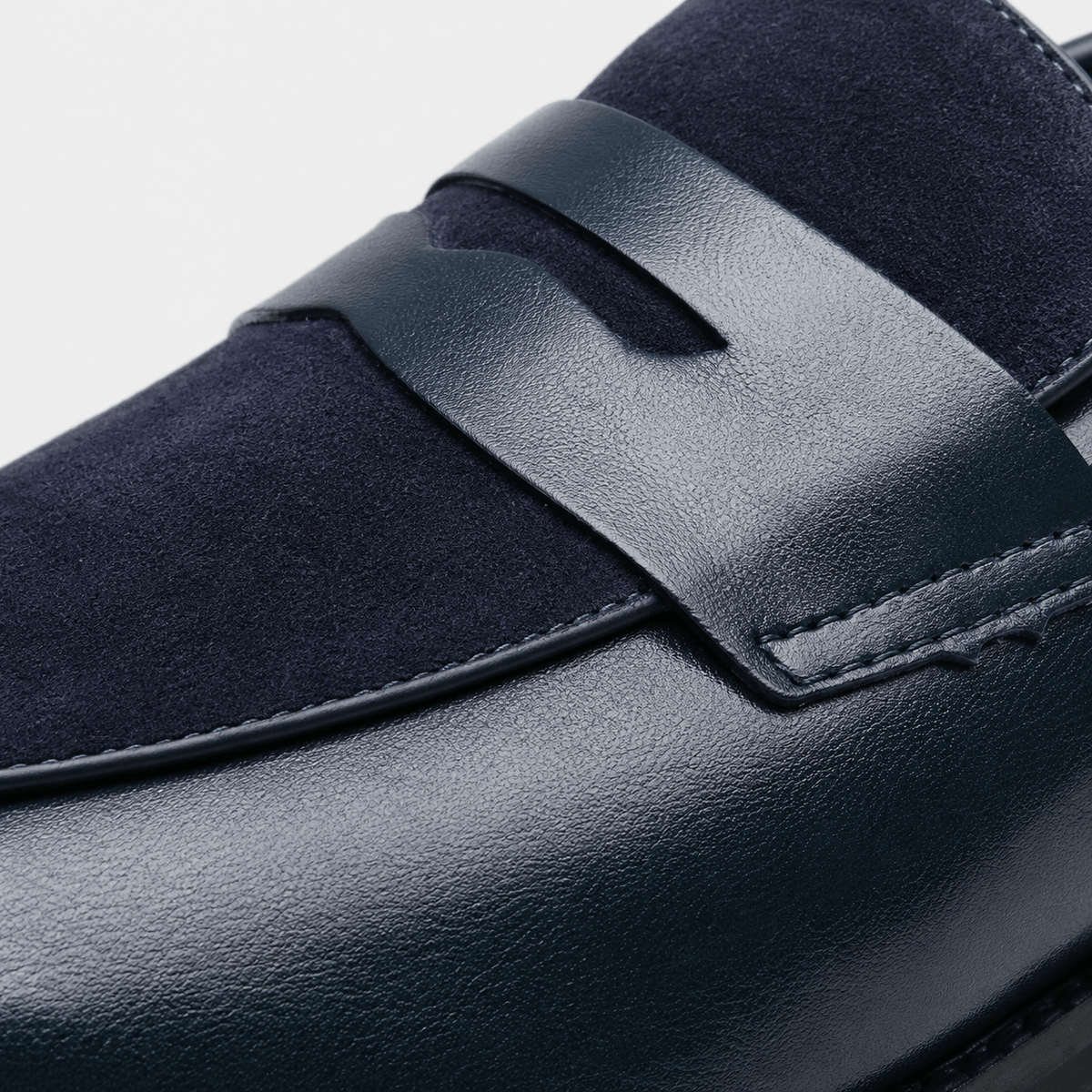 Ma boutique Mens Navy Blue Pointed Suede Slip-On Loafers – Frosted Chelsea Style